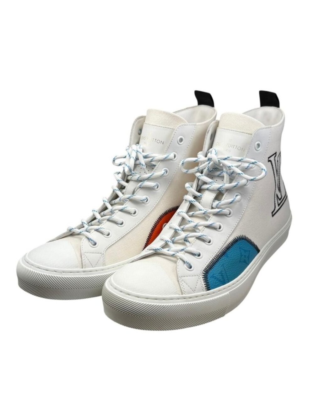 Louis Vuitton High Top Sneakers Tattoo Line Canvas Leather White 8